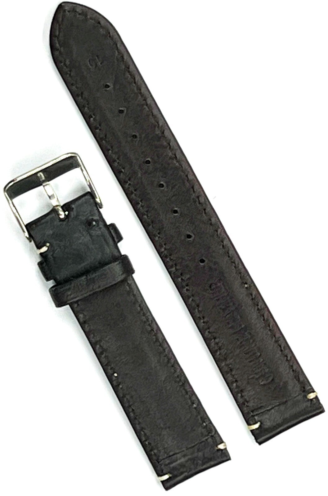 Watch Band Genuine Leather Black ,Stitched 19mm for High End Watches(A1 Quality)