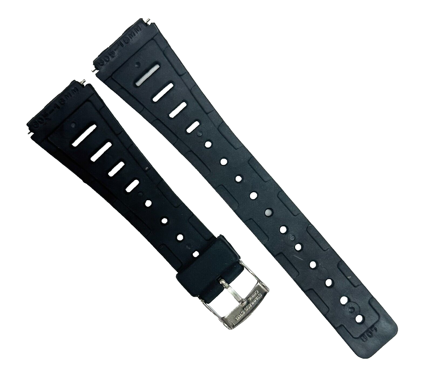18mm PVC Plastic Rubber Flat & Slim Watch Band Fit to CASIO & Other Watches