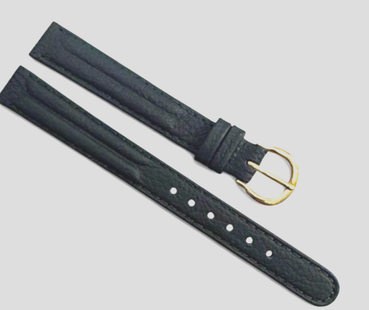 (set of 6) 12mm Quality Genuine Leather Padded Dark Green Color Watch Band
