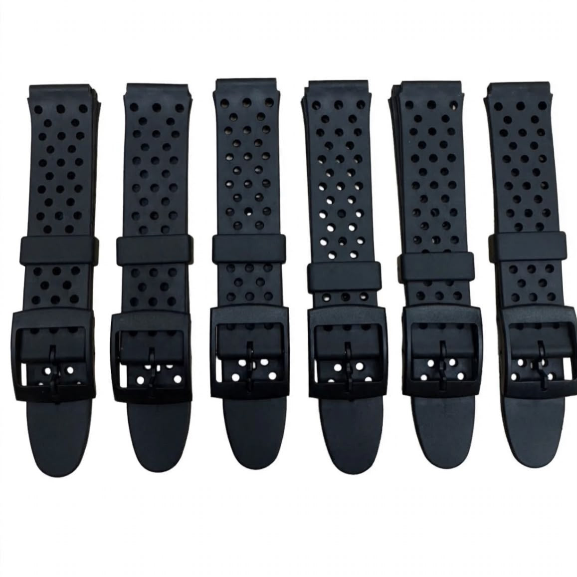 17MM Plastic PVC Watch Band Flat with Holes without Pins for SWATCH BLACK