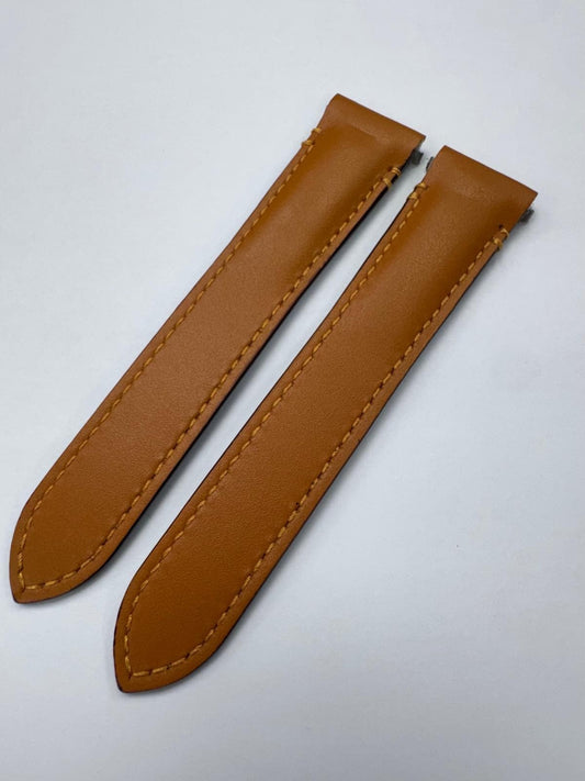 WATCH LEATHER BAND STRAP FOR CARTIER SANTOS 21MM TAN BROWN WATCH TOP QLTY