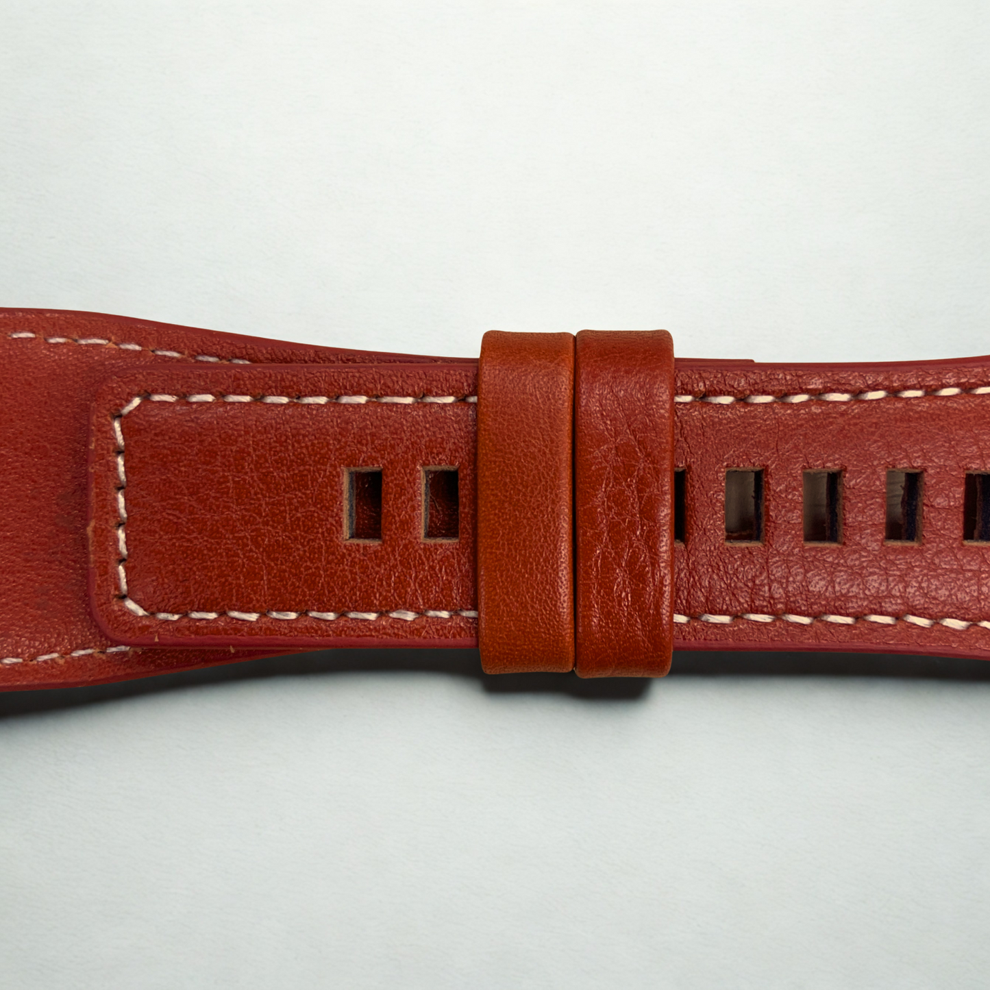 35mm Bell & Ross Style Leather Watch Strap – Red with White Stitching | 24mm lug