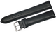 24MM Extra Long Plain Black Genuine Leather Padded Watch Band