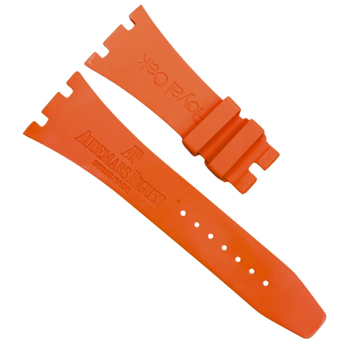High-Quality Bright Orange Rubber Watch Band – 27mm for AP Watches | No Buckle