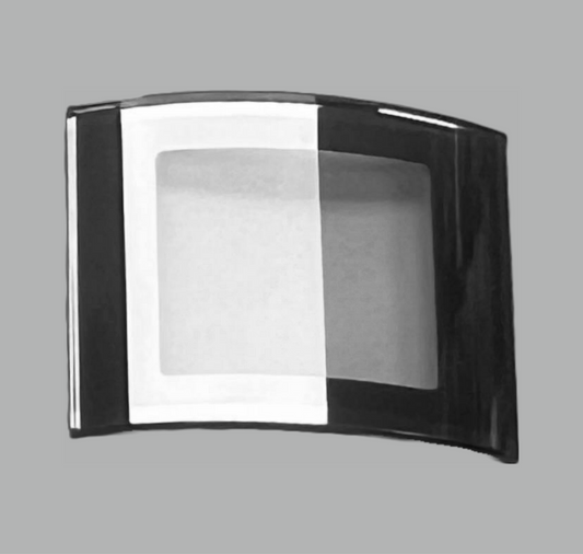 Mineral Crystals Rado Double Dome Rect Silver Trim w/Lines (24.8×19.1×3.4×1.2)mm