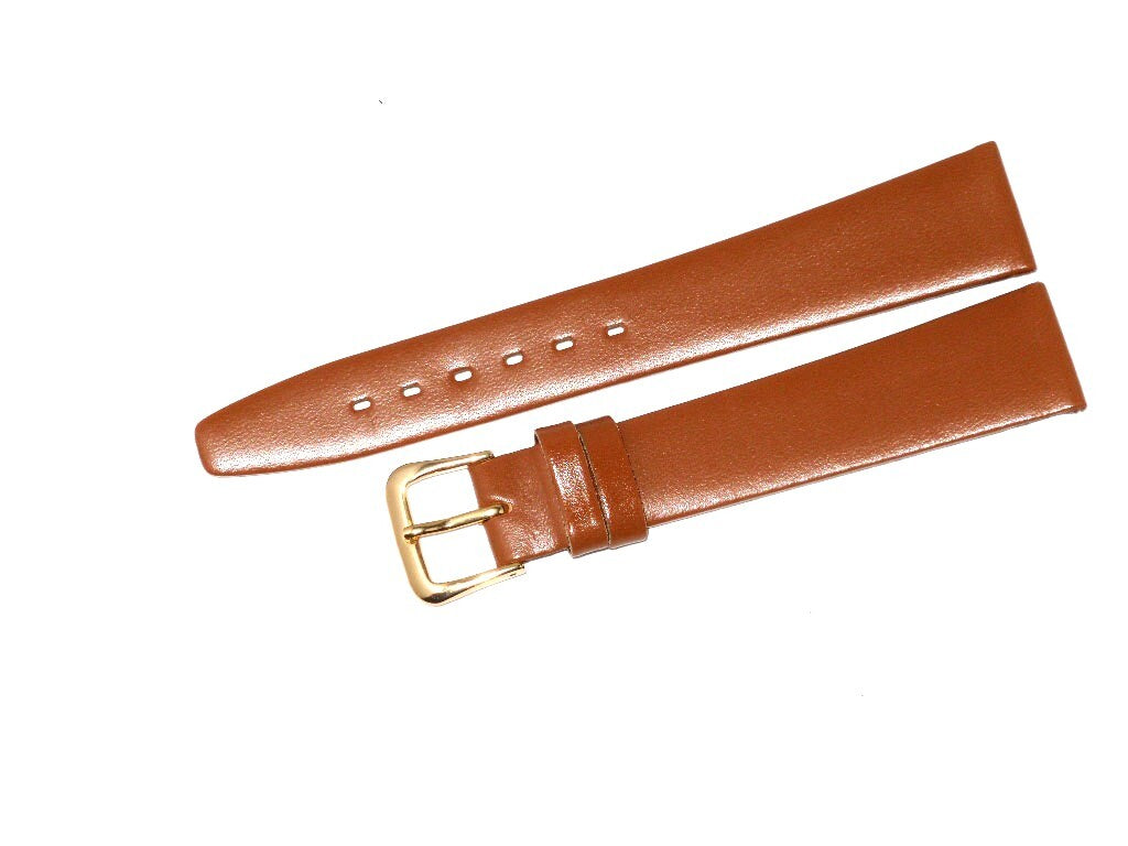 Lot of 6pc.Watch Bands Tan Genuine Leather Plain Flat 18mm( Super Quality)
