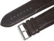 WATCH BAND(ITALIAN)GENUINE LEATHER GRAIN(SOFT)BROWN,PADDED STITCHED 28MM
