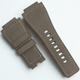 35mm Bell & Ross Style Velvet Leather Watch Strap – Gray with White Stitching