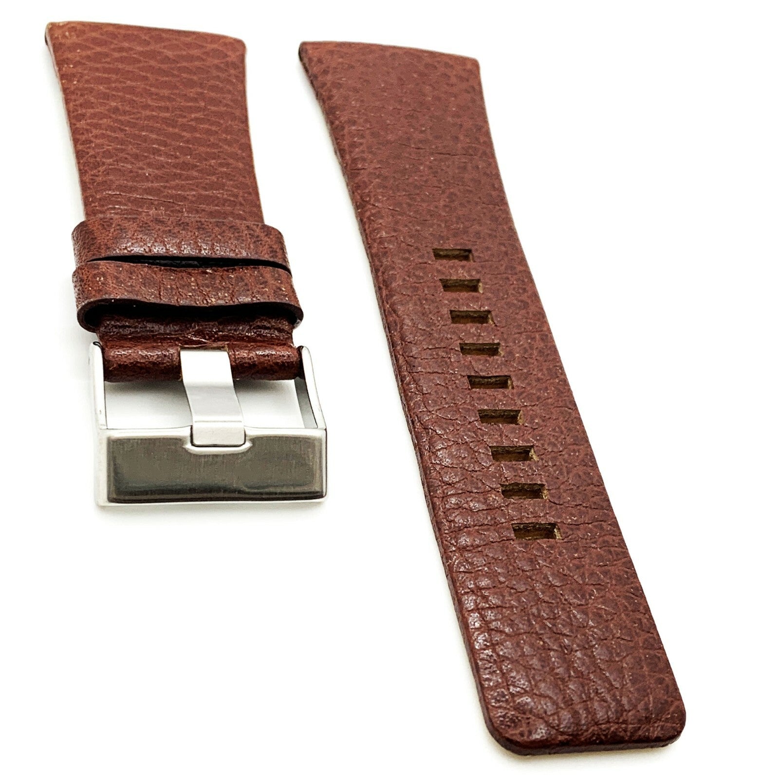 22 to 34 MM Genuine Leather Watch Band fits Diesel Watches Black and Brown Strap