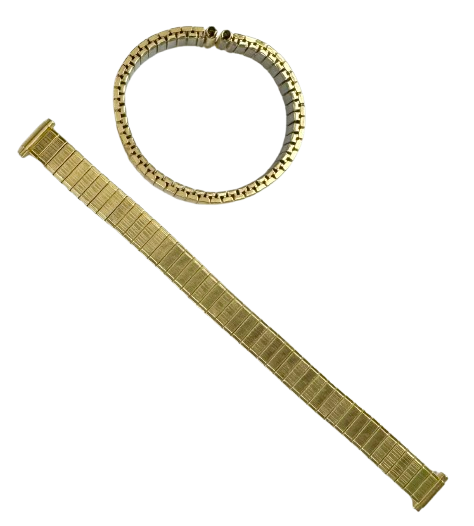 5 Pcs of 9-12MM Vintage Classic Style Gold Color Stretch Band for Ladies Watches