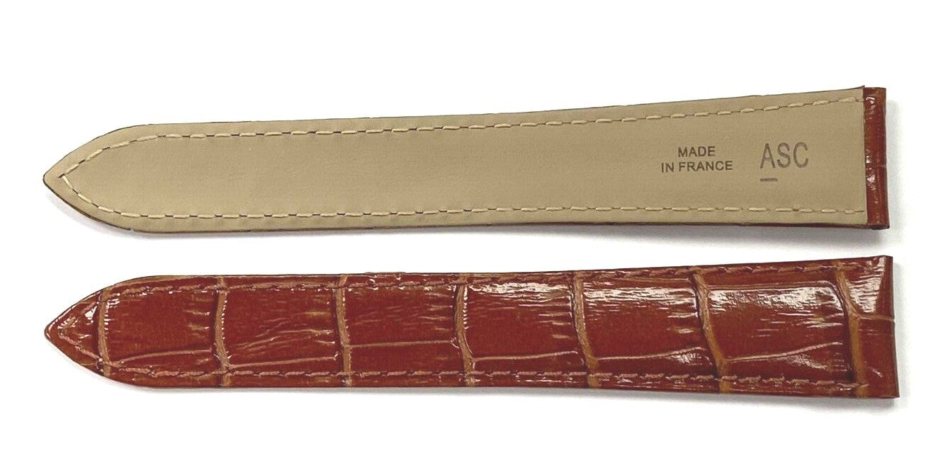 Watch Band Genuine Leather Alligator Grain fit Cartier Watch 19X16MM