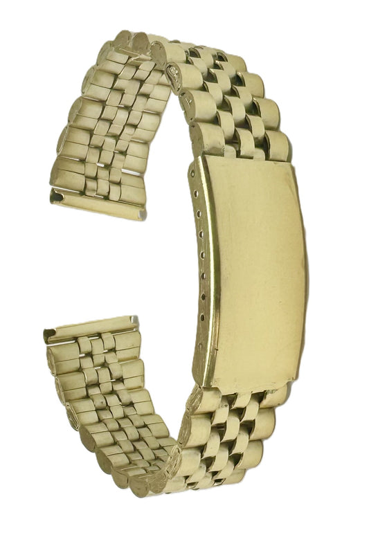 18MM Classic Jubilee Gold Tone Metal Band with Regular Fold Clasp - Universal Jewelers & Watch Tools Inc.
