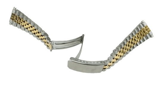 16 - 22 MM Jubilee 2 - tone (GOLD & SILVER) Metal Band with Regular Fold Over Clasp - Universal Jewelers & Watch Tools Inc.