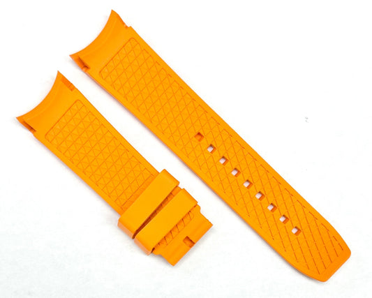 18 - 24mm, High Quality FKM Fluorine Rubber Orange Watch Band - Universal Jewelers & Watch Tools Inc.