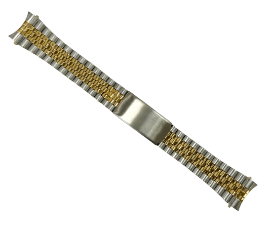 20MM Jubilee 2 - tone (GOLD & SILVER) Metal Watch Band with Regular Clasp - Universal Jewelers & Watch Tools Inc.