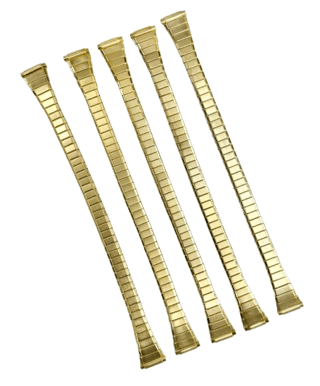 8 - 11MM Plain Gold Color Slim Stretch Band for Ladies Watches - Universal Jewelers & Watch Tools Inc.