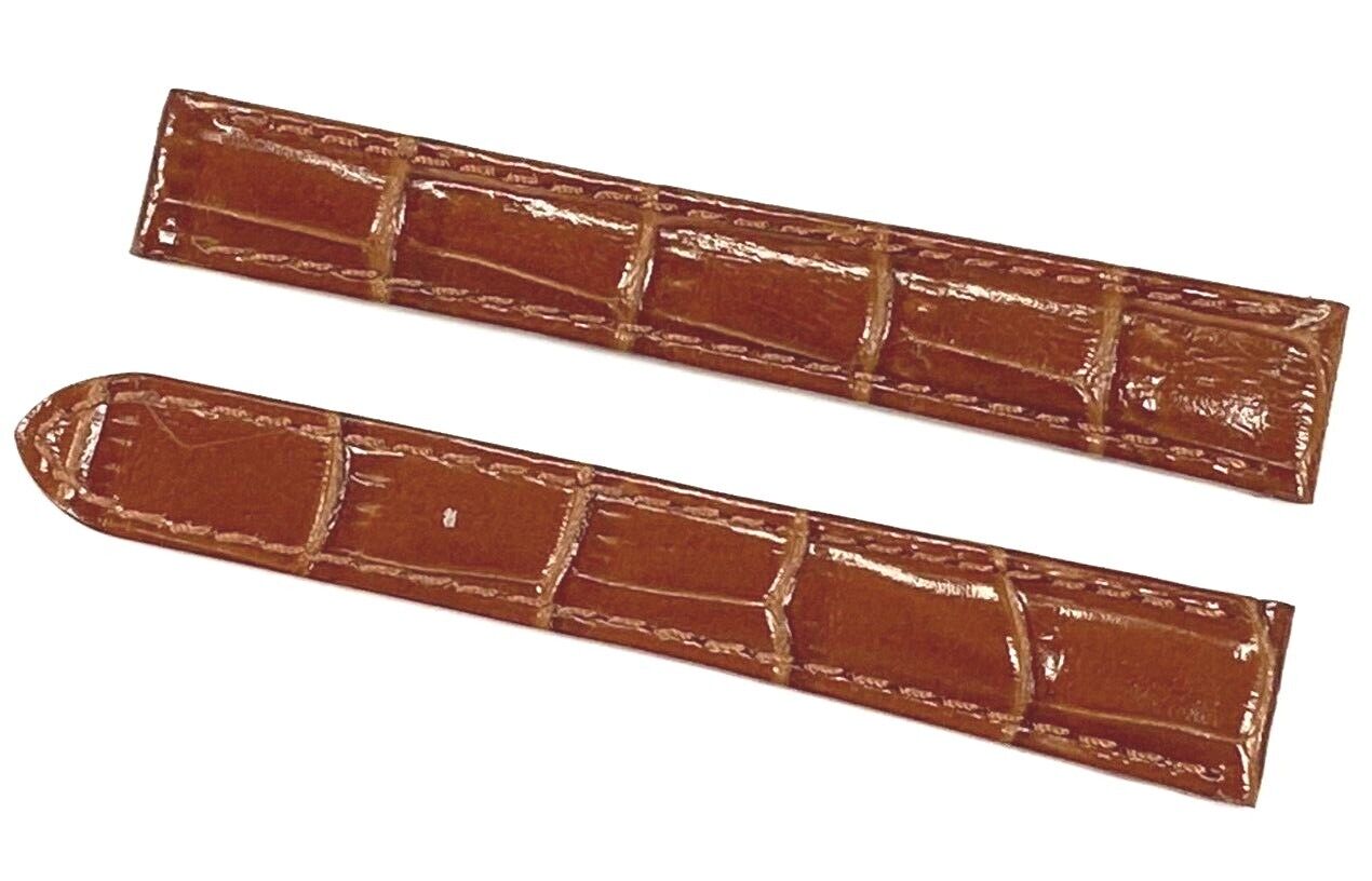 Watch Band Genuine Leather Alligator Grain fit Cartier Watch 18x16MM - Universal Jewelers & Watch Tools Inc.