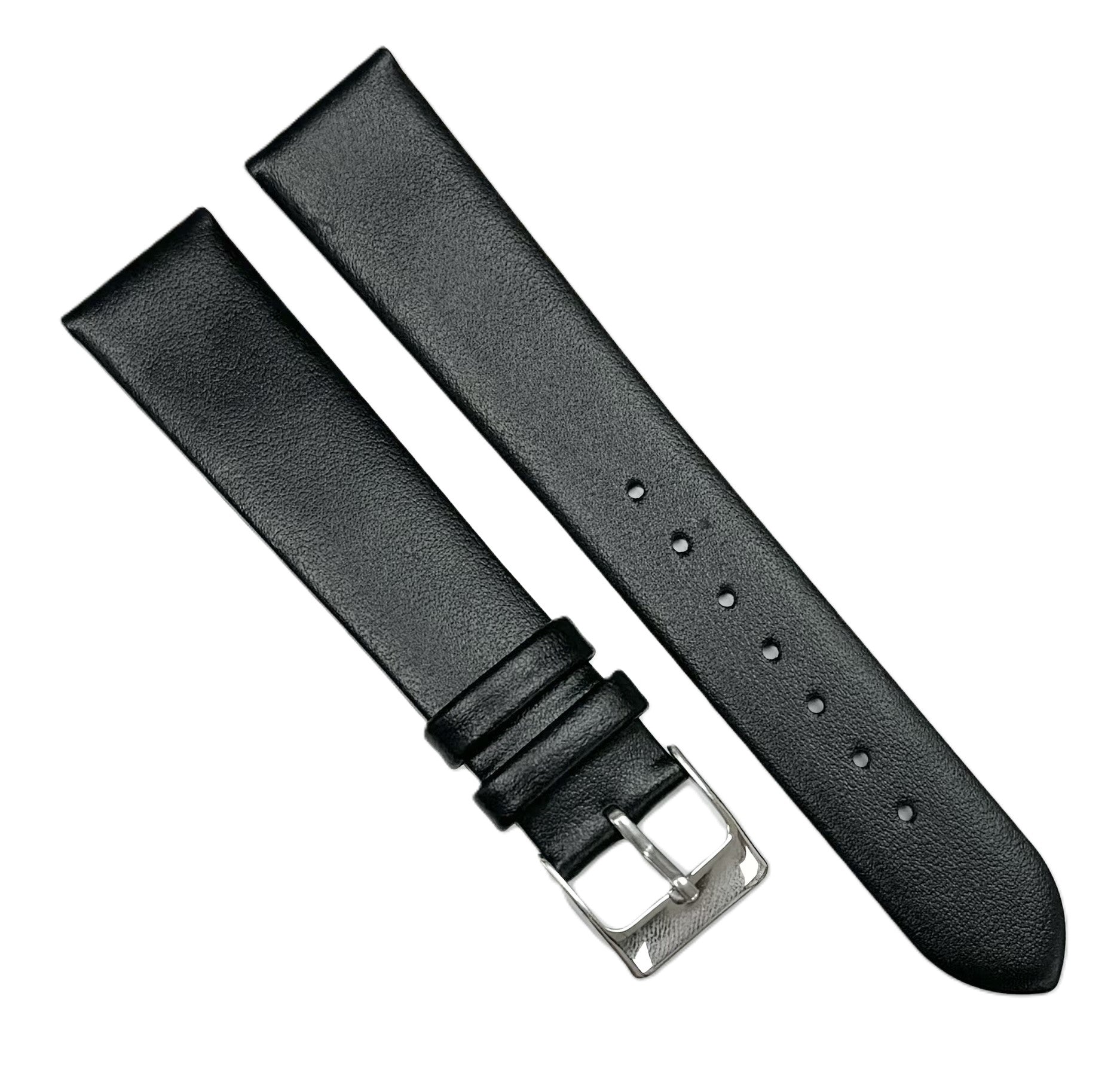 Genuine Leather Fine - Grained Black MOVADO Watch Band, 14 - 22 MM, Long Band - Universal Jewelers & Watch Tools Inc.