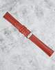 16 - 30mm Genuine Leather Plain RED watch band with white stitches, padded - Universal Jewelers & Watch Tools Inc.