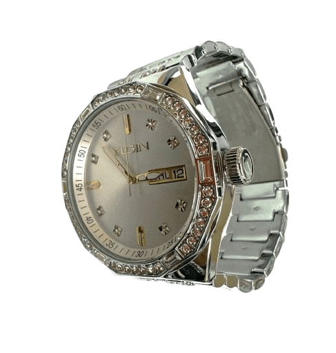 Elgin Men's Silver Watch & Matching Bracelet Set – Gold Markers | FG180016SST - Universal Jewelers & Watch Tools Inc.