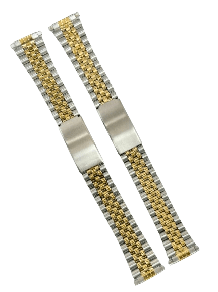 16 - 22 MM Jubilee 2 - tone (GOLD & SILVER) Metal Band with Regular Fold Over Clasp - Universal Jewelers & Watch Tools Inc.