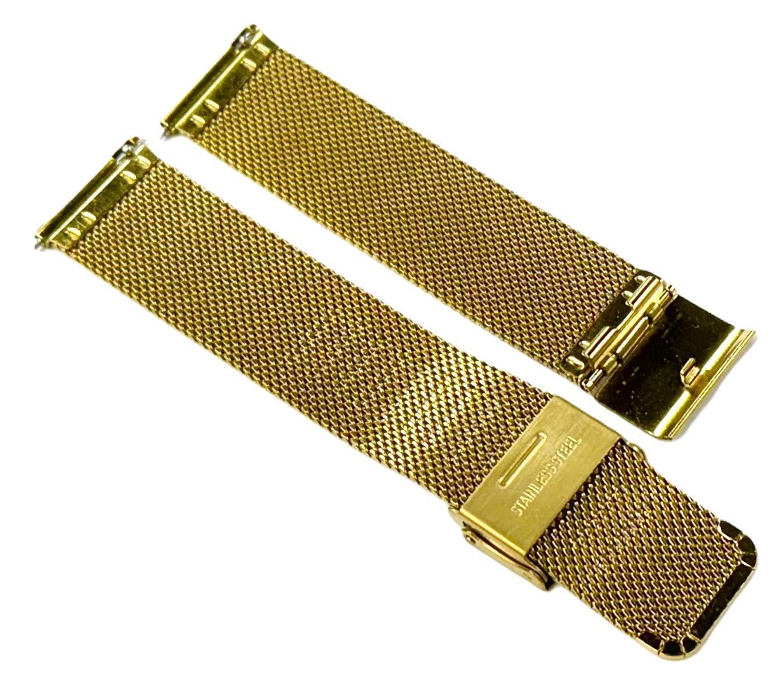 21mm Gold Color Stainless Steel Mesh Band for MOVADO BOLD Watches - Universal Jewelers & Watch Tools Inc.