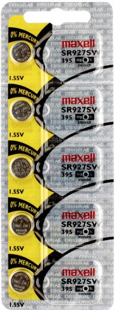Maxell Watch Batteries SR927W/395 Silver Oxide New Sealed (Pack of 5Pcs.)
