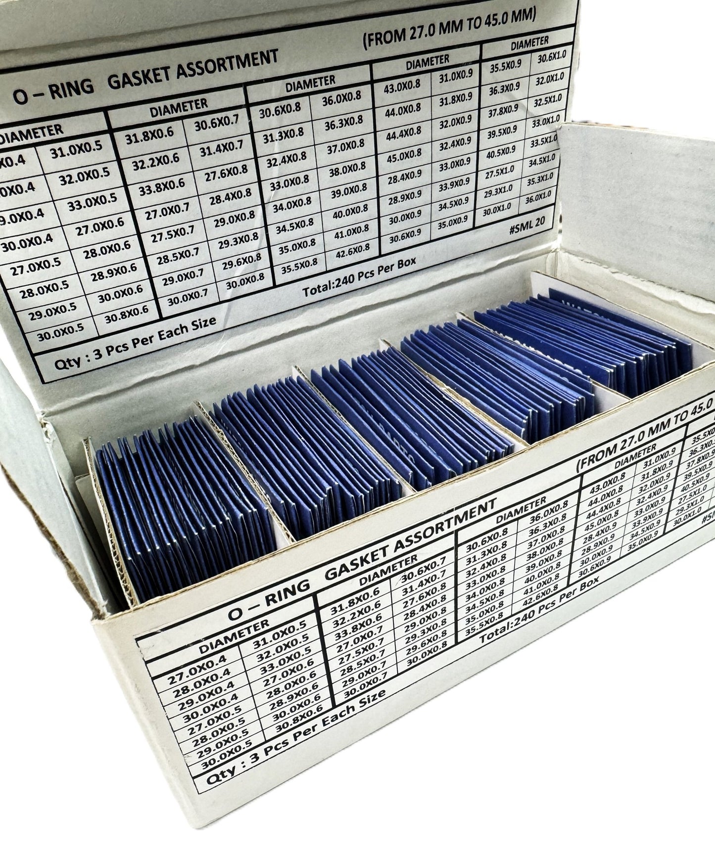 O - RINGS/GASKETS ASSORTMENT FOR WATCH BACKS, 80 SIZES, TOTAL 240 PCS - Universal Jewelers & Watch Tools Inc.