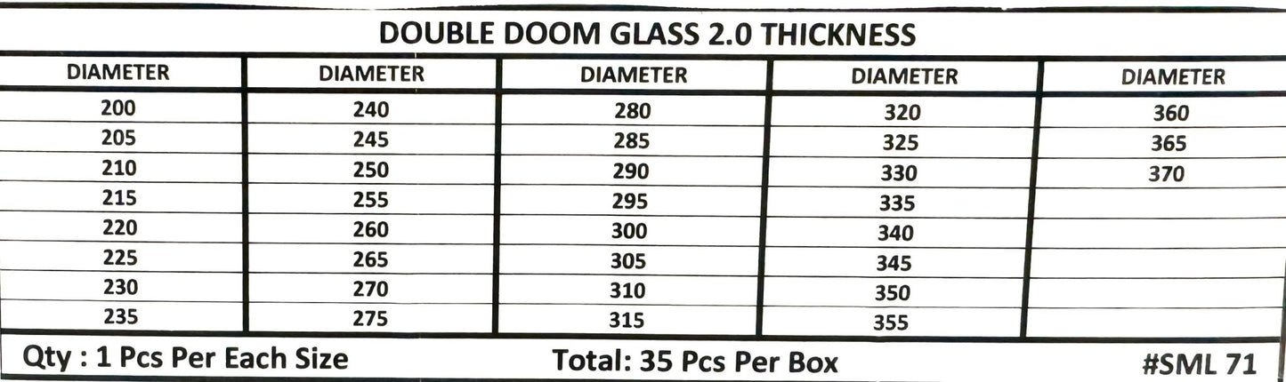 Crystal Assortment Double Dome/Thickness 2.0 mm/Total 35 Pcs - Universal Jewelers & Watch Tools Inc.