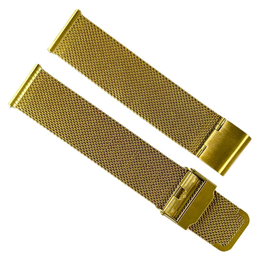 21mm Gold Color Stainless Steel Mesh Band for MOVADO BOLD Watches - Universal Jewelers & Watch Tools Inc.
