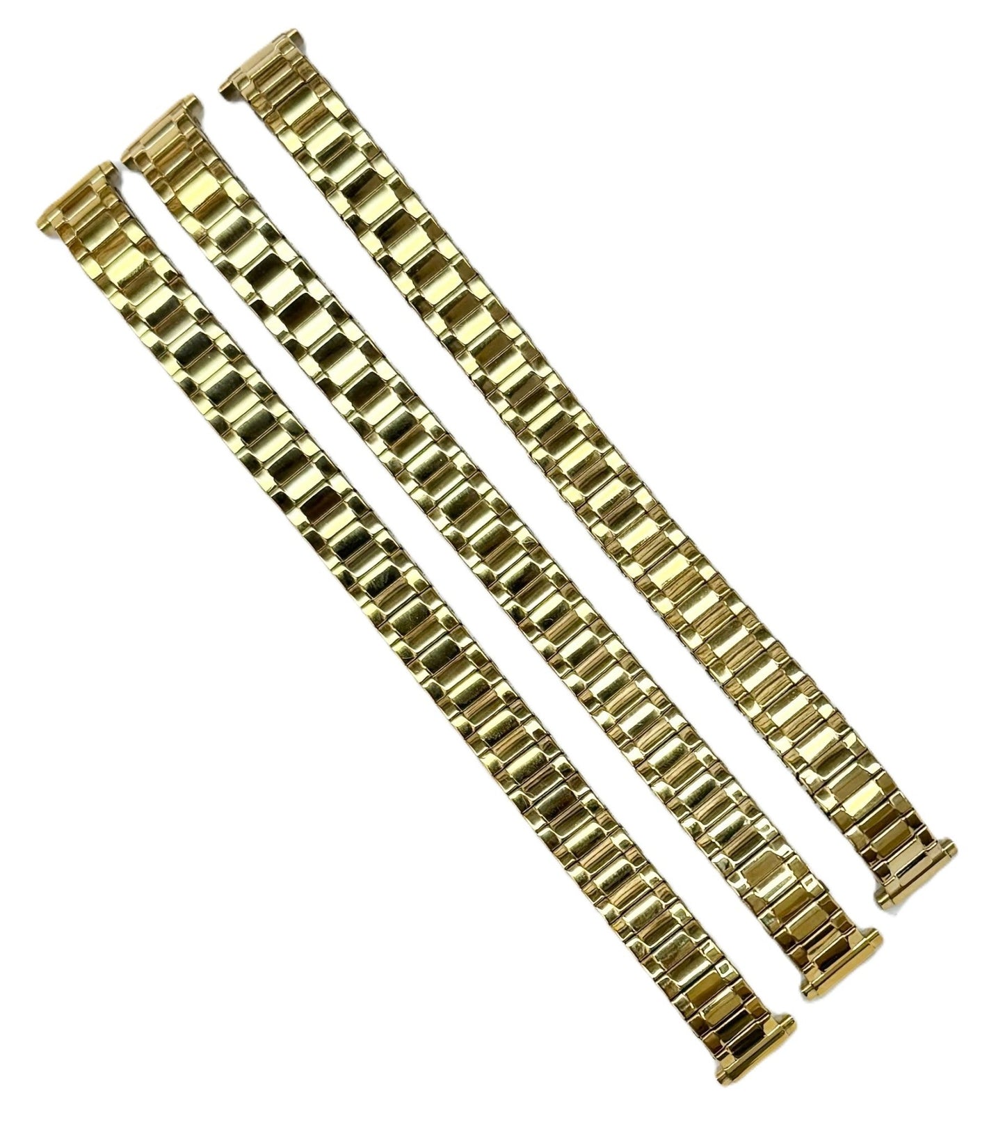 9 - 13MM Classic Style Oyster - Like Gold Color Stretch Band for Ladies Watches - Universal Jewelers & Watch Tools Inc.