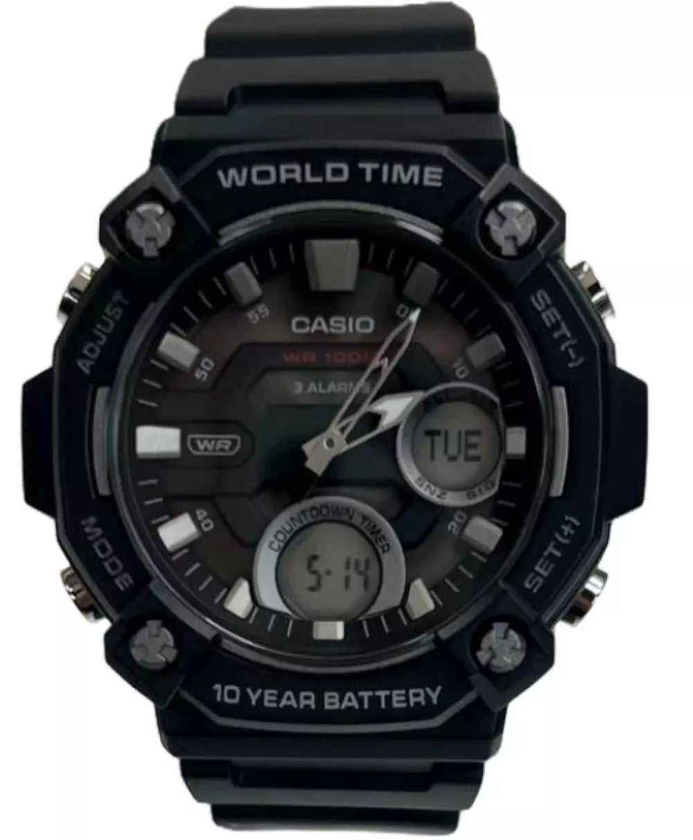 Casio Men's AEQ - 120 Heavy Duty Quartz Black & Grey Resin Sports Men's Watch - Universal Jewelers & Watch Tools Inc.