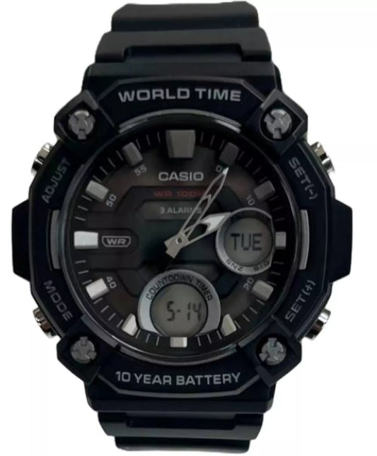 Casio Men's AEQ - 120 Heavy Duty Quartz Black & Grey Resin Sports Men's Watch - Universal Jewelers & Watch Tools Inc.