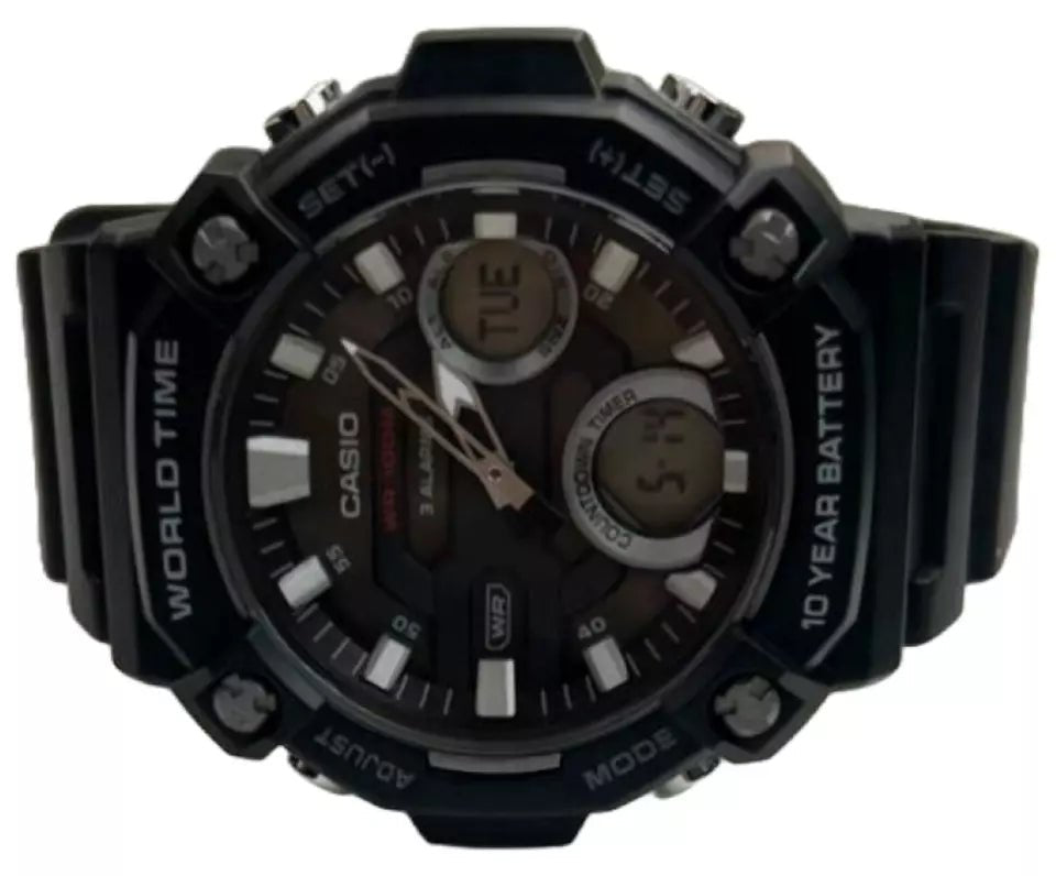Casio Men's AEQ - 120 Heavy Duty Quartz Black & Grey Resin Sports Men's Watch - Universal Jewelers & Watch Tools Inc.