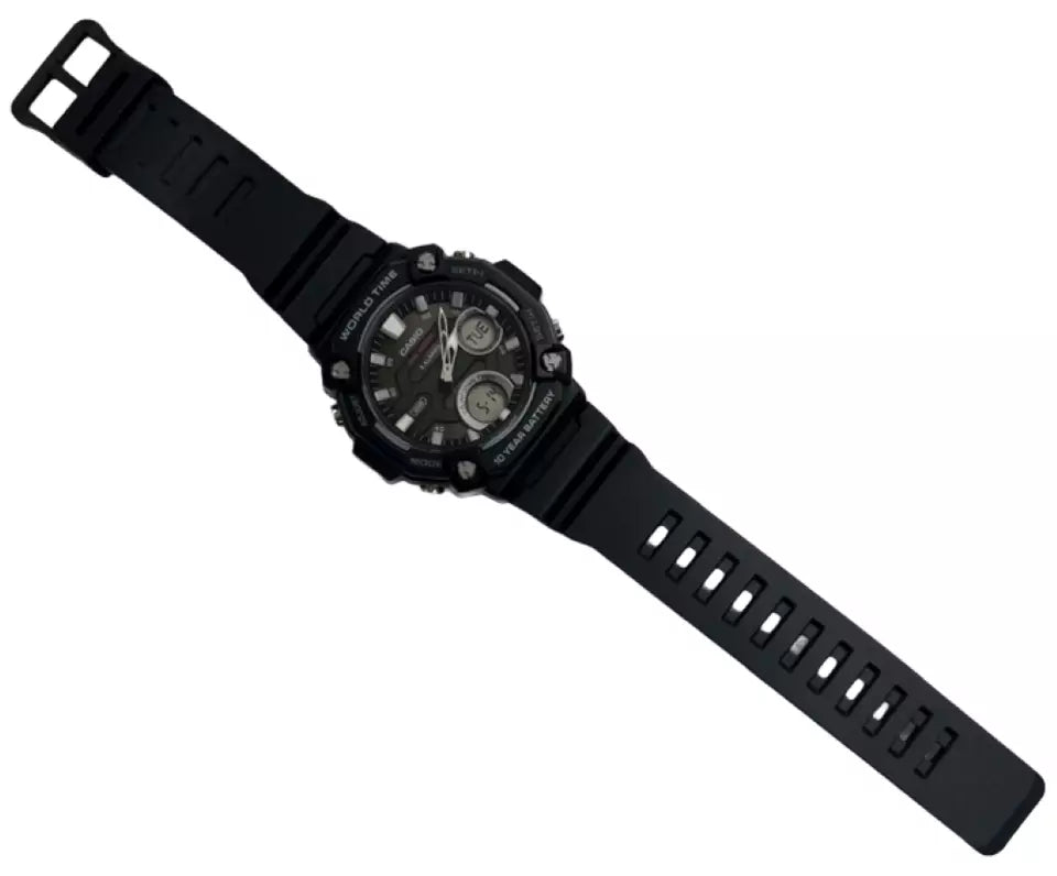 Casio Men's AEQ - 120 Heavy Duty Quartz Black & Grey Resin Sports Men's Watch - Universal Jewelers & Watch Tools Inc.