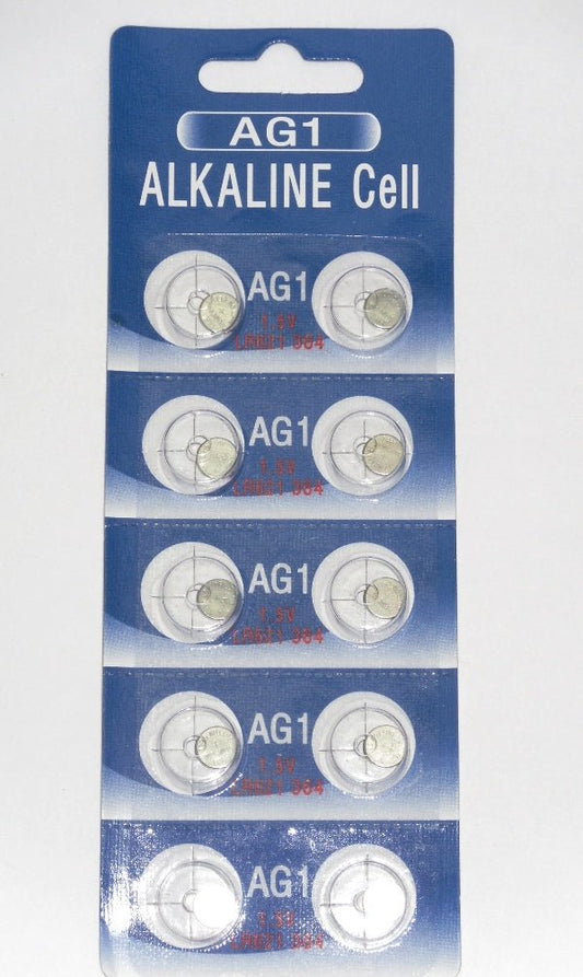 Alkaline Cell - AG1, LR621 1 Pack 10 Batteries, Available for bulk order - Universal Jewelers & Watch Tools Inc.