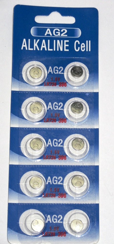 Alkaline Cell - AG2, LR726 1 Pack 10 Batteries, Available for bulk order - Universal Jewelers & Watch Tools Inc.