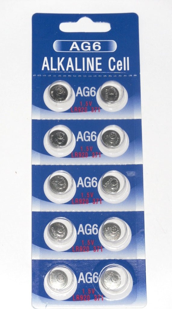 Alkaline Cell - AG6, LR920 1 Pack 10 Batteries, Available for bulk order - Universal Jewelers & Watch Tools Inc.