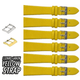 6PCS Lizard Grain Flat YELLOW Unstitched Genuine Leather Watch Band Size (12MM - 24MM) - Universal Jewelers & Watch Tools Inc.