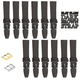 12PCS Dark Brown Leather Flat Plain Unstitched Watch Band Sizes 8MM - 26MM - Universal Jewelers & Watch Tools Inc.