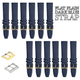 12PCS Dark Blue Leather Flat Plain Unstitched Watch Band Sizes 18MM - 24MM - Universal Jewelers & Watch Tools Inc.