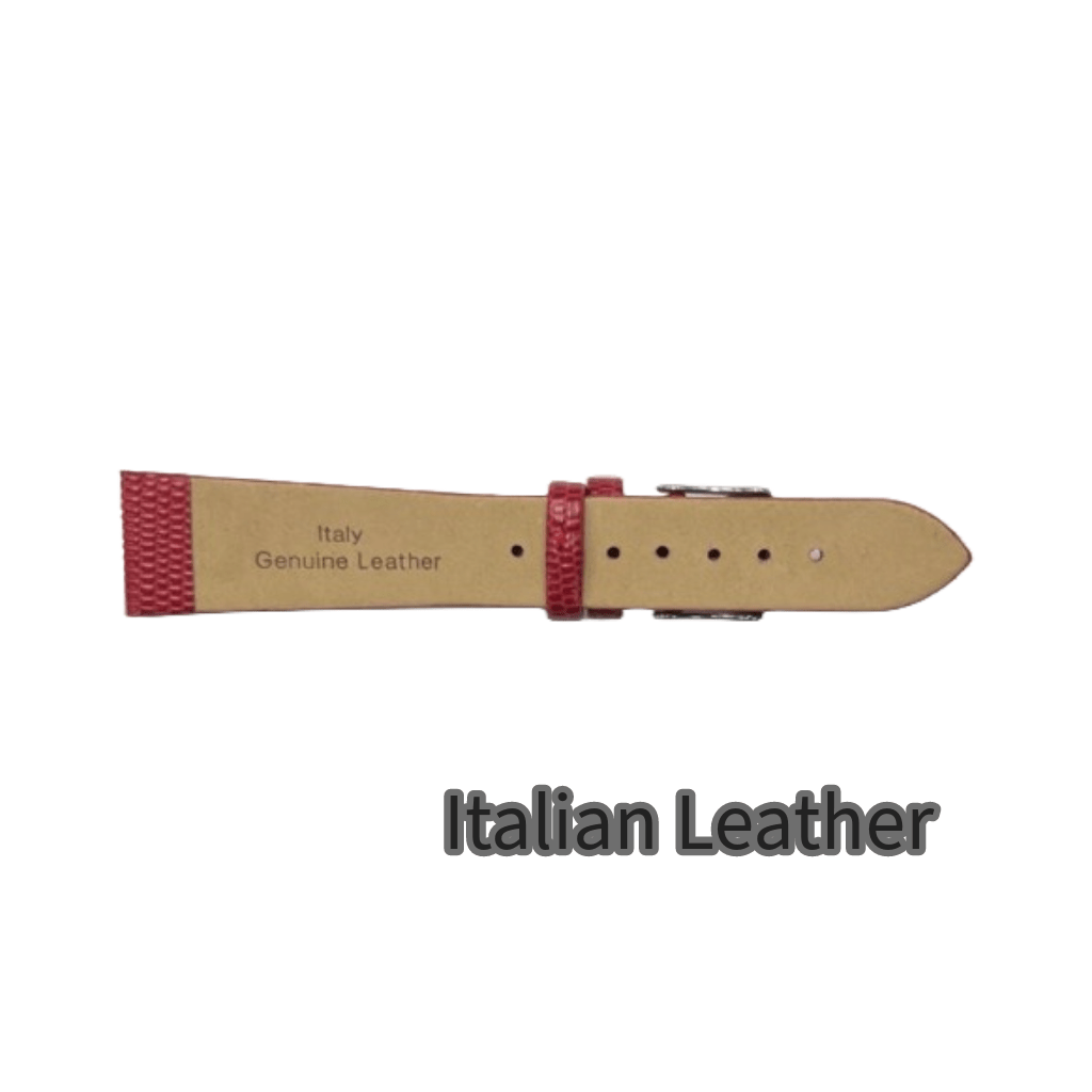 6PCS Lizard Grain Flat RED Unstitched Genuine Leather Watch Band Size (12MM - 24MM) - Universal Jewelers & Watch Tools Inc.