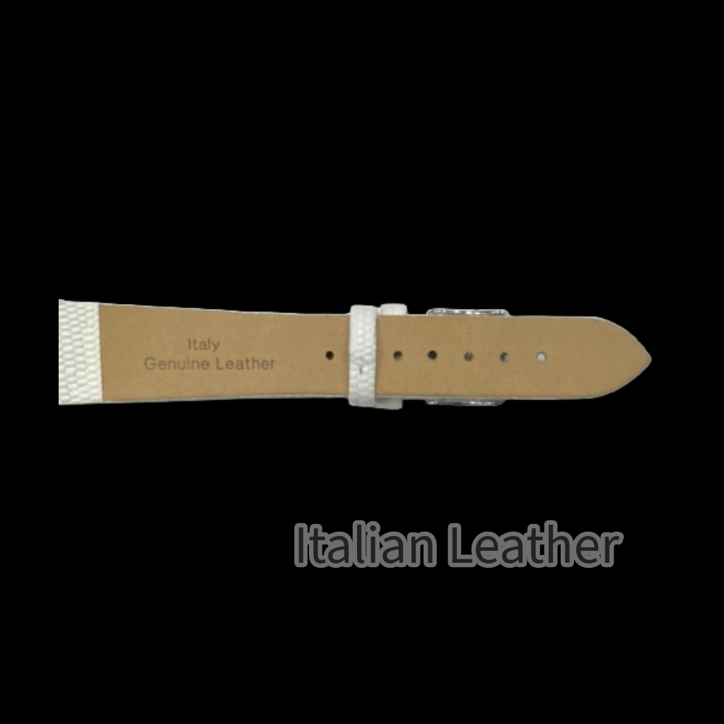 6PCS Lizard Grain Flat WHITE Unstitched Genuine Leather Watch Band Size (12MM - 24MM) - Universal Jewelers & Watch Tools Inc.