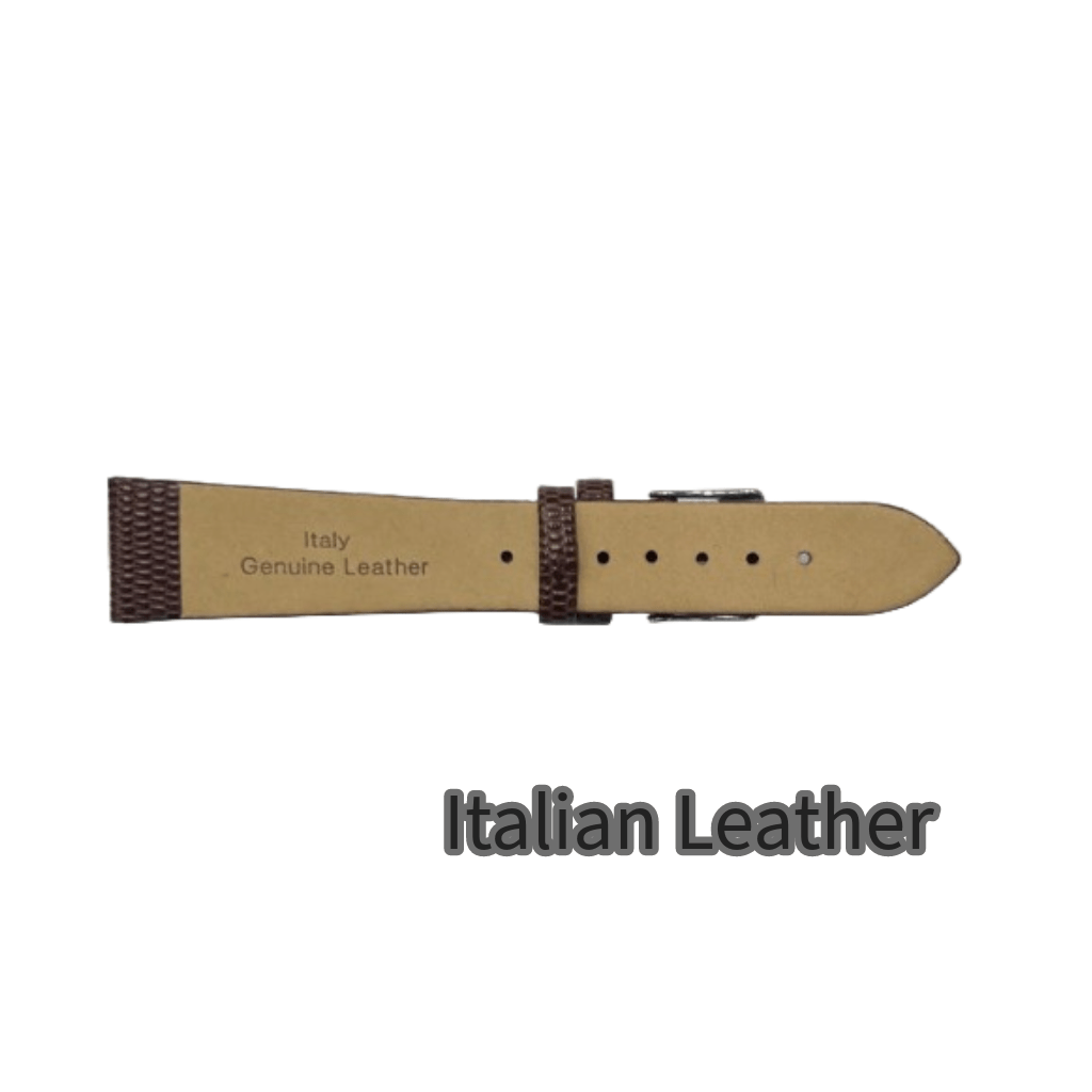 12PCS Lizard Grain Flat CHOCOLATE BROWN Unstitched Genuine Leather Watch Band Size (12MM - 24MM) - Universal Jewelers & Watch Tools Inc.