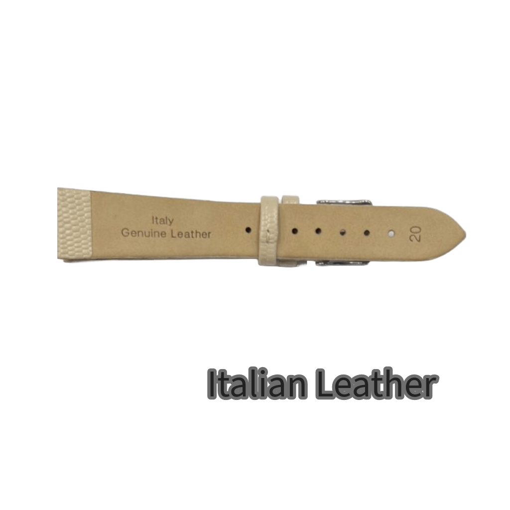12PCS Lizard Grain Flat BEIGE Unstitched Genuine Leather Watch Band Size (12MM - 24MM) - Universal Jewelers & Watch Tools Inc.