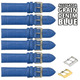 6PCS Alligator Grain DEMIN Blue Leather Watch Band (18MM & 20MM) Padded & Stitched - Universal Jewelers & Watch Tools Inc.