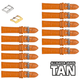 12PCS Alligator Grain TAN Leather Watch Band (12MM - 24MM) Padded & Stitched - Universal Jewelers & Watch Tools Inc.