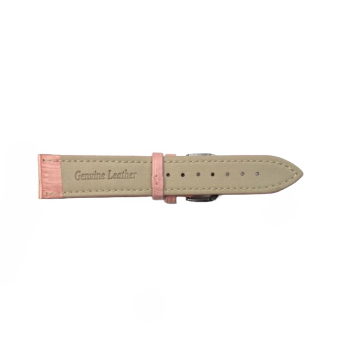 6PCS Alligator Grain LIGHT PINK Leather Watch Band (20MM-24MM) Padded & Stitched