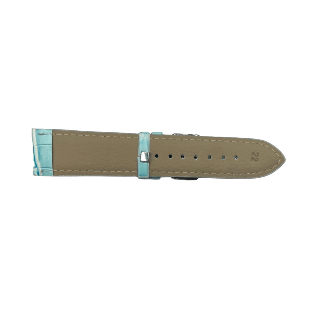 6PCS Alligator Grain Sky Blue Leather Watch Band 22MM Padded & Stitched - Universal Jewelers & Watch Tools Inc.