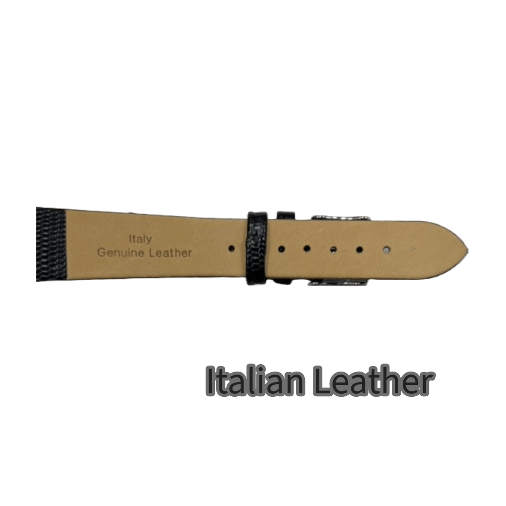 6PCS Lizard Grain Flat Black Unstitched Genuine Leather Watch Band Size (12MM - 24MM) - Universal Jewelers & Watch Tools Inc.